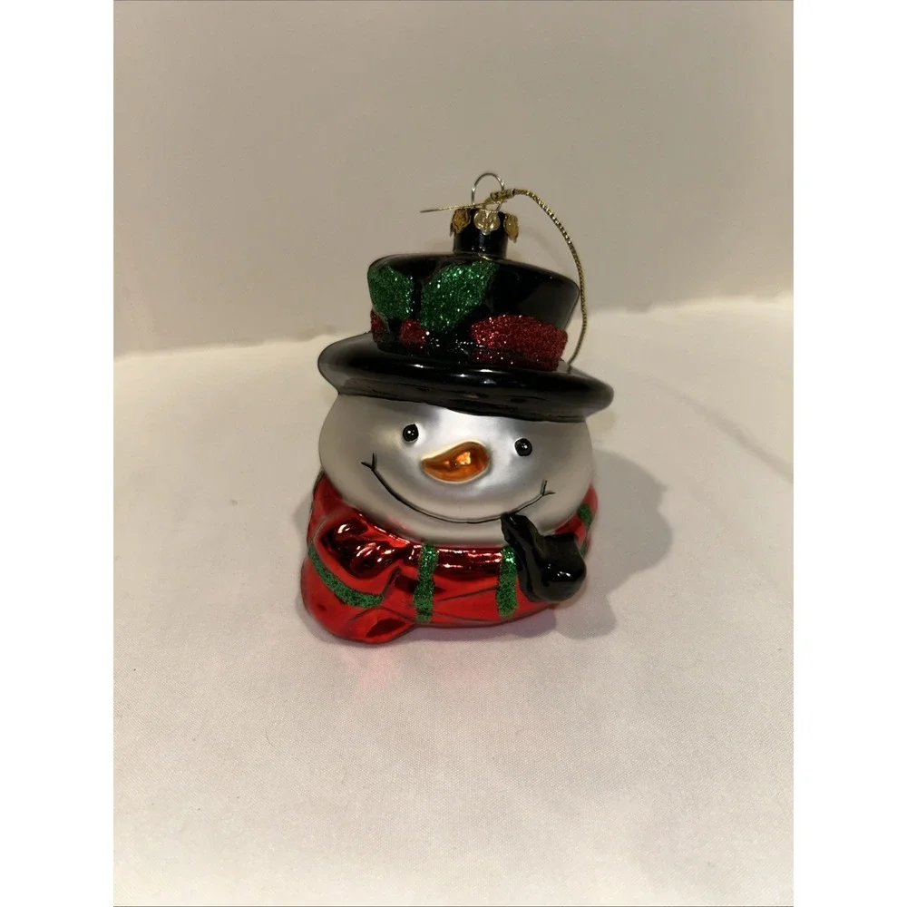 Vintage 1970s SCF Seasons of Cannon Falls Blown Glass Snowman Christmas Ornament